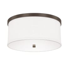 Midtown 3 Light 16" Wide Flush Mount Drum Ceiling Fixture with White Shade