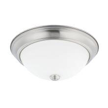 2 Light 5-1/4" Tall Flush Mount Bowl Ceiling Fixture with Frosted Glass Shade