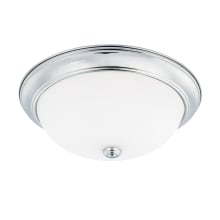 3 Light 15" Wide Flush Mount Bowl Ceiling Fixture with Frosted Glass Shade