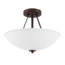 2 Light 16" Wide Semi-Flush Bowl Ceiling Fixture