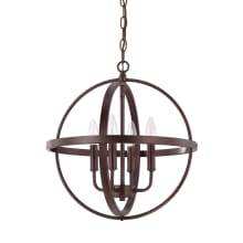 4 Light 17" Wide Taper Candle Pendant