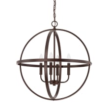 4 Light 23" Wide Taper Candle Pendant
