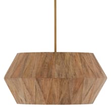 Nadeau 4 Light 22" Wide Wood Pendant with Mango Wood Shade
