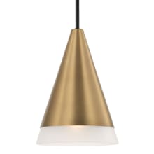 Avant 10" Wide Mini Pendant with Metal and Frosted Glass Shade
