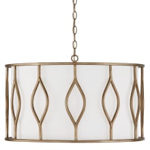 Cohen 4 Light 24" Wide Pendant with White Fabric Shade