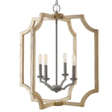 4 Light 25" Wide Taper Candle Chandelier