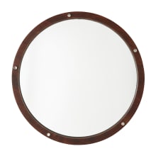 29-3/4" Wide Circular Flat Wall Mounted Framed Accent Mirror