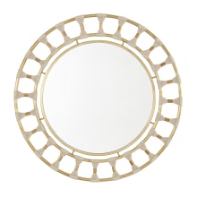 34-1/2" Wide Circular Flat Wall Mounted Framed Accent Mirror