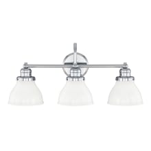 Baxter 3 Light 24" Wide Bathroom Vanity Light with Frosted Glass Shades