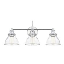 Baxter 3 Light 24" Wide Bathroom Vanity Light with Clear Glass Shades