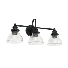 Baxter 3 Light 24" Wide Bathroom Vanity Light with Clear Glass Shades