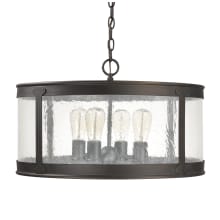 Dylan 4 Light 22" Wide Outdoor Pendant with Glass Shade