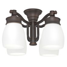 Brushed Cocoa Outdoor 4 Light Fixture with Cased White Glass