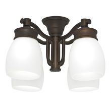 Maiden Bronze Outdoor 4 Light Fixture with Cased White Glass