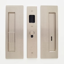 Magnetic Privacy Pocket Door Pull Set with LH Snib/RH Emergency for 1-3/8 Inch Thick Doors