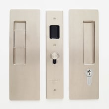 Magnetic Keyed Entry Pocket Door Lock Set with LH Snib/RH Key for 1-3/8 Inch Thick Doors