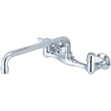 1.5 GPM Wall Mounted Kitchen Faucet with 12" Swivel Spout and Lever Handles