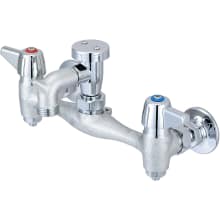 Double Handle Wall Mounted Service Sink Faucet and Lever Handles with Color Coded Indexes