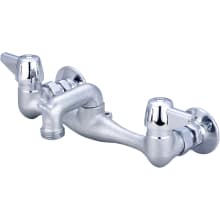 Double Handle Wall Mounted Service Sink Faucet with Lever Handles and 1/2-14 NPS Female Thread
