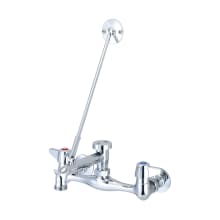 Double Handle Wall Mounted Service Sink Faucet with Top Wall Brace and Lever Handles