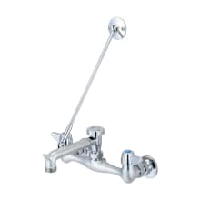Double Handle Wall Mounted Service Sink Faucet with Top Wall Brace and Lever Handles