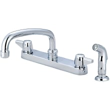 1.5 GPM Deck Mounted Kitchen Faucet with 8" Swivel Spout, Side Spray and Lever Handles