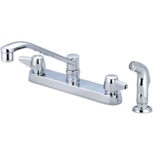 1.5 GPM Deck Mounted Kitchen Faucet with 8" D Style Swivel Spout, Side Spray and Lever Handles