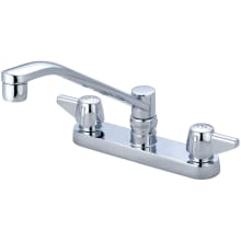 1.5 GPM Deck Mounted Kitchen Faucet with 8" D Style Swivel Spout and Lever Handles