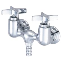 Double Handle Tub Filler with Adjustable Flanges and Cross Handles - Less Spout