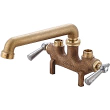 Two Handle Laundry Faucet with Straddle Legs, Direct Sweat Inlets, and 6" Cast Spout
