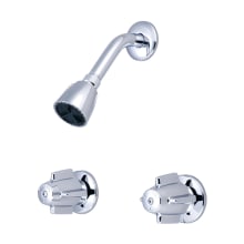 Traditional Shower Trim with Shower Head and Two Handles - Includes Shower Arm and Flange