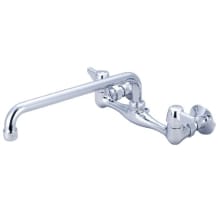 1.5 GPM Wall Mounted Kitchen Faucet with 12" Swivel Spout and Lever Handles