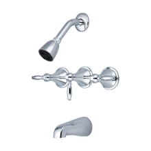 Triple Handle Tub and Shower Trim with Shower Head, Tub Spout, and Lever Handles