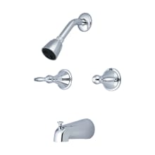 Double Handle Tub and Shower Trim with Shower Head, Tub Spout, Lever Handles, and Built-In Diverter