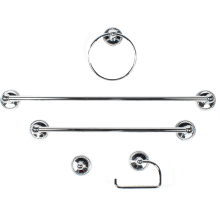 Aria Collection Bathroom Hardware Set with 18" Towel Bar, 24" Towel Bar, Single Robe Hook, Single Post Tissue Holder and Towel Ring