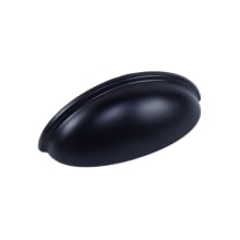 Matte Black 3 Inch Center to Center Oval Cabinet Pull