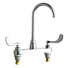 Commercial Grade High Arch Kitchen Faucet with Wing Handles - 8" Faucet Centers (Eco-Friendly Flow Rate)