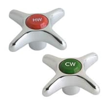 2-1/2" Metal Cross Handles with Hot and Cold Index Button