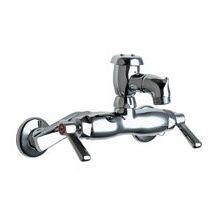 Wall Mounted Service Sink Faucetwith Short Vacuum Breaker Spout, Pail Hook and Metal Lever Handles
