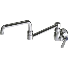 Wall Mounted Pot Filler Faucet with Lever Handle and 23-3/4" Full-Flow Swing Spout