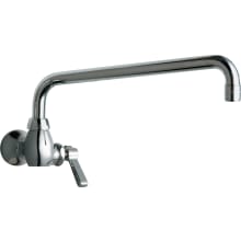Wall Mounted Pot Filler Faucet with Lever Handle and 12" Full-Flow Swing Spout