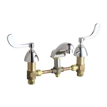 Widespread Bathroom Faucet with 8" Faucet Centers and Wrist Blade Handles