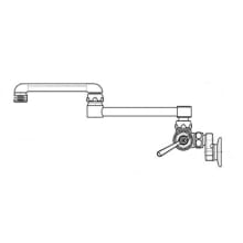 Wall Mounted Pot Filler Faucet with Double Jointed Swing Spout and Metal Lever Handles