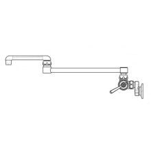 Wall Mounted Pot Filler Faucet with Lever Handles and 18" Swing Spout - Commercial Grade