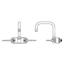 Commercial Grade Centerset Laundry / Service Faucet with Wrist Blade Handles - 4" Faucet Centers
