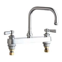 Commercial Grade High Arch Kitchen Faucet with Lever Handles and Full Flow Outlet - 8" Faucet Centers