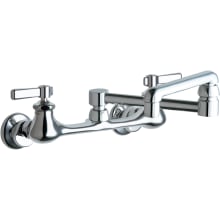 Wall Mounted Pot Filler Faucet with Lever Handles and 13" Full-Flow Swing Spout