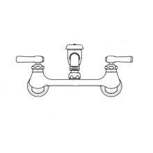 Wall Mounted Utility Faucet with Vacuum Breaker Swing Spout and Metal Lever Handles