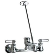 Wall Mounted Service Sink Faucet with Vacuum Breaker Spout, Pail Hook, Wall Brace and Metal Lever Handles