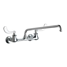 Wall Mounted Utility / Service Faucet with Wrist Blade Handles - Commercial Grade